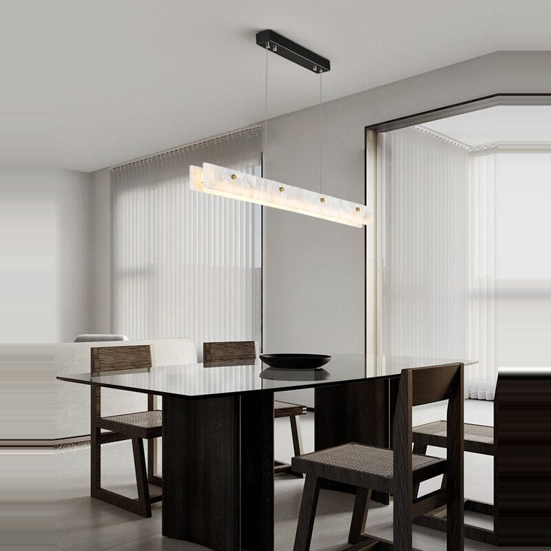 Natural Alabaster Kitchen Island Dinning Room Chandelier 60" - fovolighting