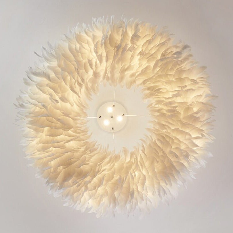 Natural Goose Feather Chandelier - fovolighting