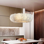 Natural Goose Feather Chandelier - fovolighting