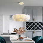 Natural Goose Feather Chandelier - fovolighting