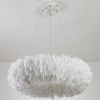 Natural Goose Feather Chandelier - fovolighting