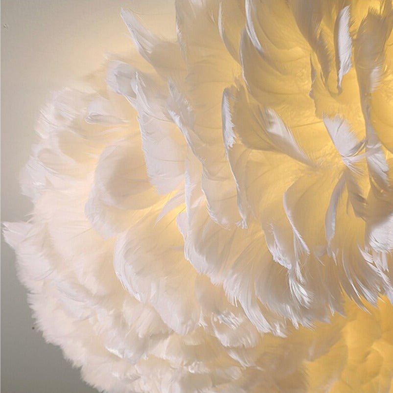 Natural Goose Feather Chandelier - fovolighting