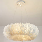 Natural Goose Feather Chandelier - fovolighting