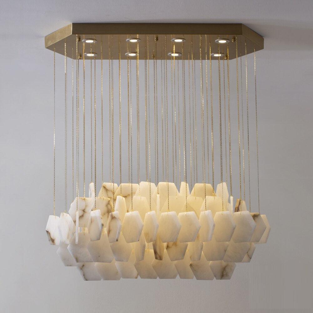 Natural Marble Alabaster Modern Chandelier - fovolighting