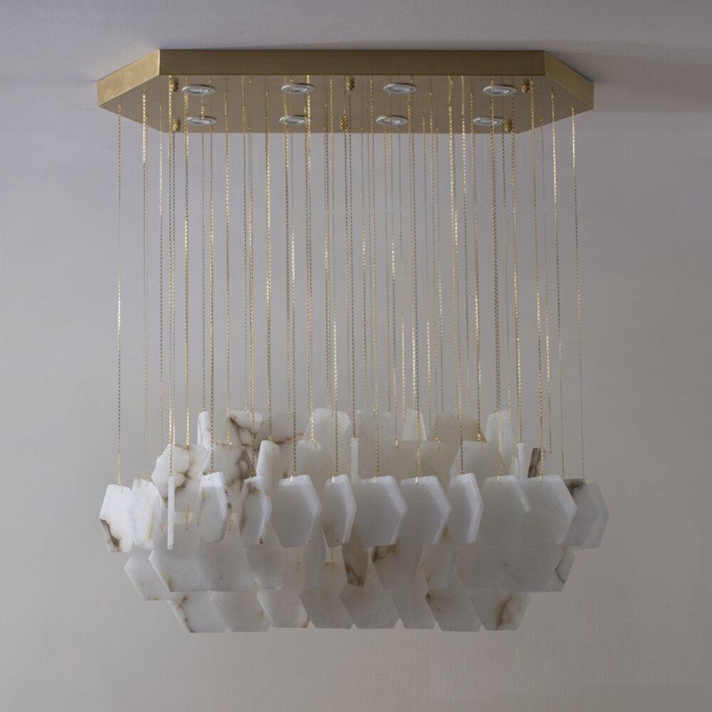 Natural Marble Alabaster Modern Chandelier - fovolighting