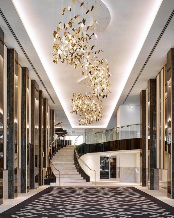 New Creative Golden Wings Floating Chandelier for Hall/Hotel/Restaurant - fovolighting