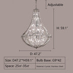 New Extra Large Luxury and Elegant Crystal Chandelier for Living Room/Staircase/Foyer/Villa/Duplex Hall - fovolighting