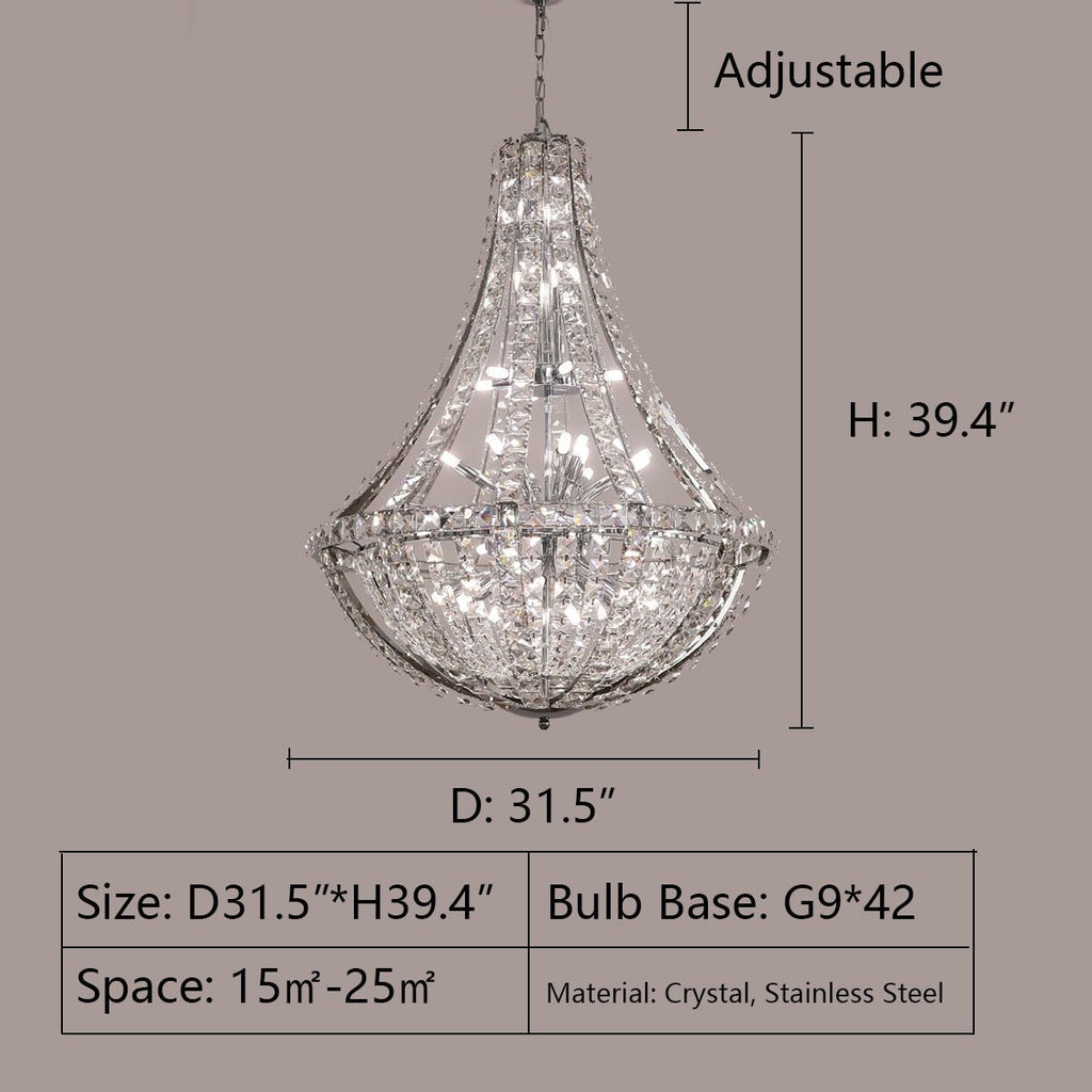New Extra Large Luxury and Elegant Crystal Chandelier for Living Room/Staircase/Foyer/Villa/Duplex Hall - fovolighting