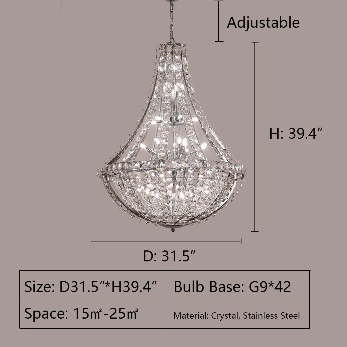 New Extra Large Luxury and Elegant Crystal Chandelier for Living Room/Staircase/Foyer/Villa/Duplex Hall - fovolighting