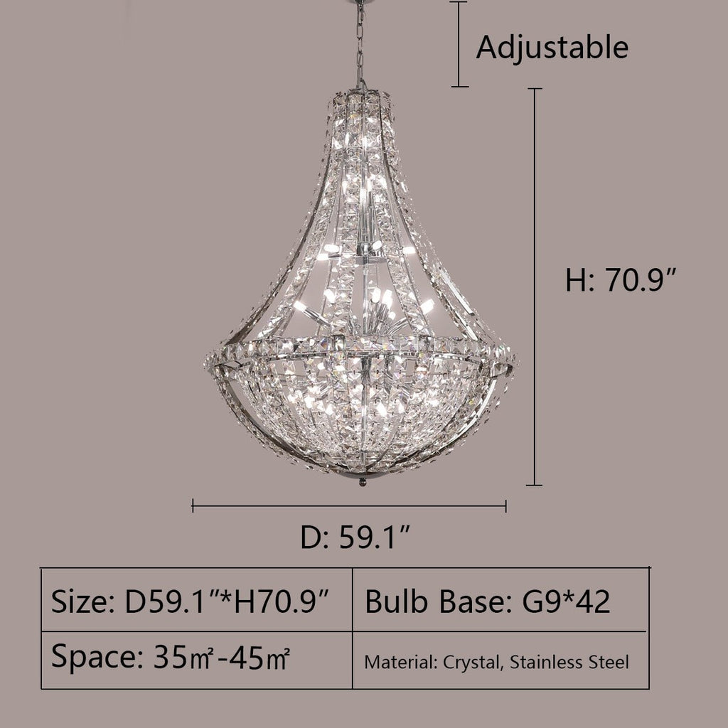 New Extra Large Luxury and Elegant Crystal Chandelier for Living Room/Staircase/Foyer/Villa/Duplex Hall - fovolighting