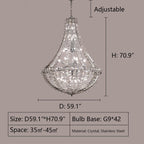 New Extra Large Luxury and Elegant Crystal Chandelier for Living Room/Staircase/Foyer/Villa/Duplex Hall - fovolighting