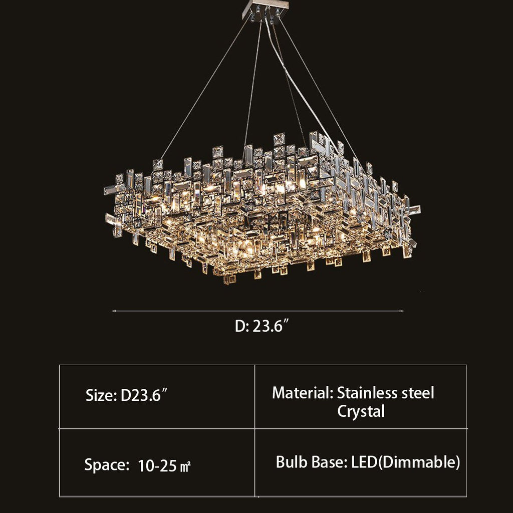New Italian Style Light Luxury Villa Duplex Designer Luxury Crystal Chandelier for Dining/Living Room/Bedroom - fovolighting
