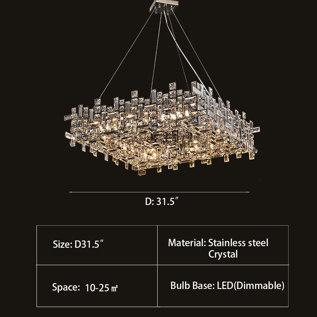New Italian Style Light Luxury Villa Duplex Designer Luxury Crystal Chandelier for Dining/Living Room/Bedroom - fovolighting