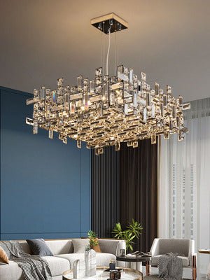New Italian Style Light Luxury Villa Duplex Designer Luxury Crystal Chandelier for Dining/Living Room/Bedroom - fovolighting