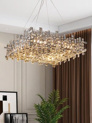 New Italian Style Light Luxury Villa Duplex Designer Luxury Crystal Chandelier for Dining/Living Room/Bedroom - fovolighting