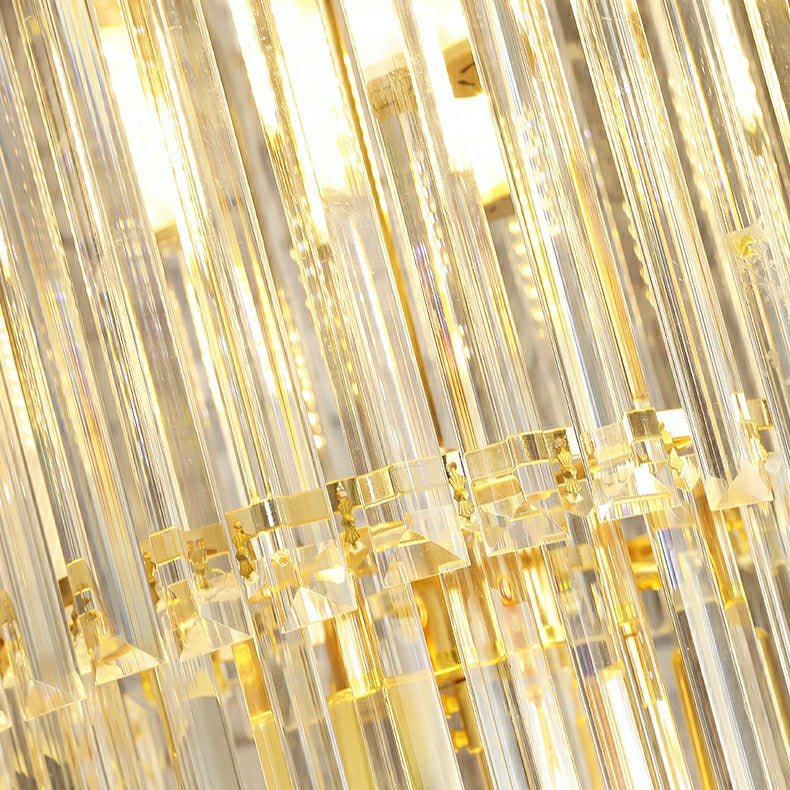New Style Royal Large Crystal Chandelier Long Ceiling Lighting Fixture For Living Room Staircase/ Entryway - fovolighting
