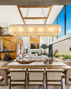 Nonzerad Rectangle Alabaster Dining Room Chandeliers - fovolighting