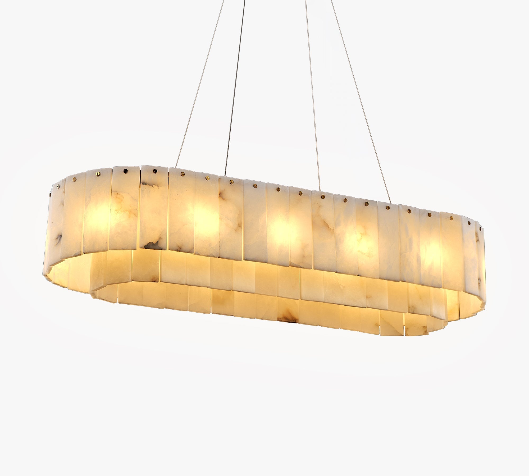Nonzerad Rectangle Alabaster Dining Room Chandeliers - fovolighting
