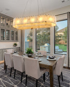 Nonzerad Rectangle Alabaster Dining Room Chandeliers - fovolighting