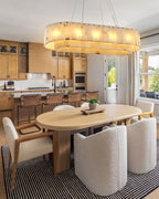 Nonzerad Rectangle Alabaster Dining Room Chandeliers - fovolighting