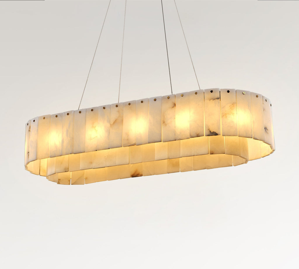 Nonzerad Rectangle Alabaster Dining Room Chandeliers - fovolighting