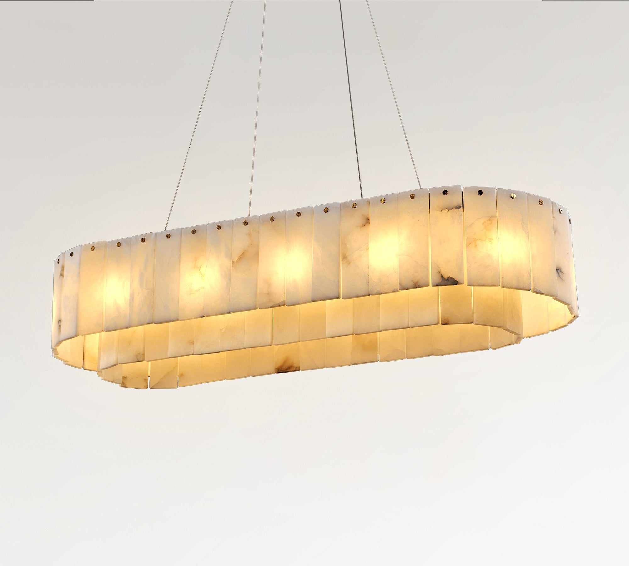 Nonzerad Rectangle Alabaster Dining Room Chandeliers - fovolighting