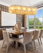 Nonzerad Rectangle Alabaster Dining Room Chandeliers - fovolighting