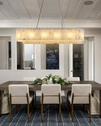 Nonzerad Rectangle Alabaster Dining Room Chandeliers - fovolighting