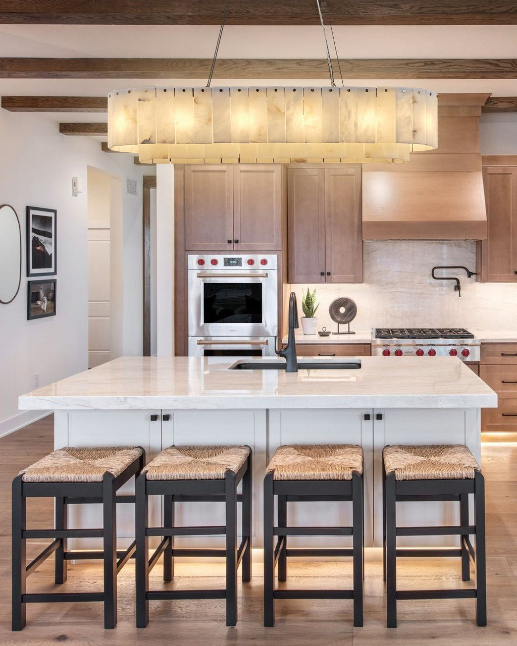Nonzerad Rectangle Alabaster Dining Room Chandeliers - fovolighting