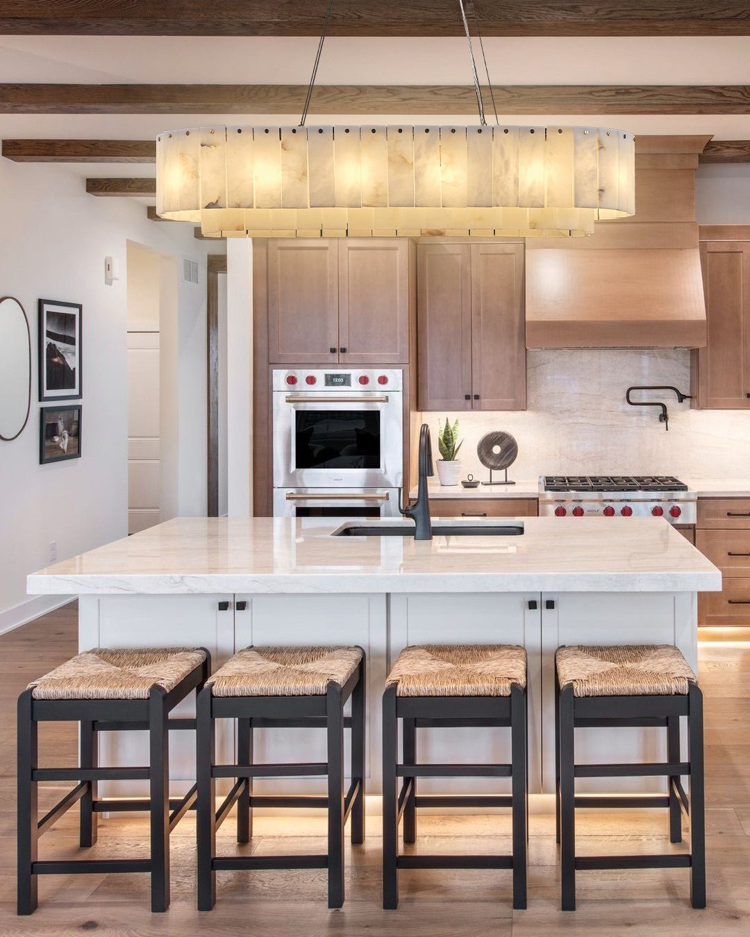 Nonzerad Rectangle Alabaster Dining Room Chandeliers - fovolighting
