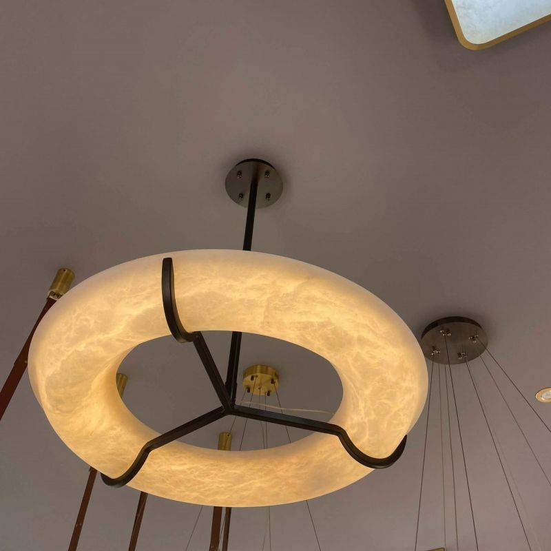 Nova Modern Round Alabaster Chandelier - fovolighting