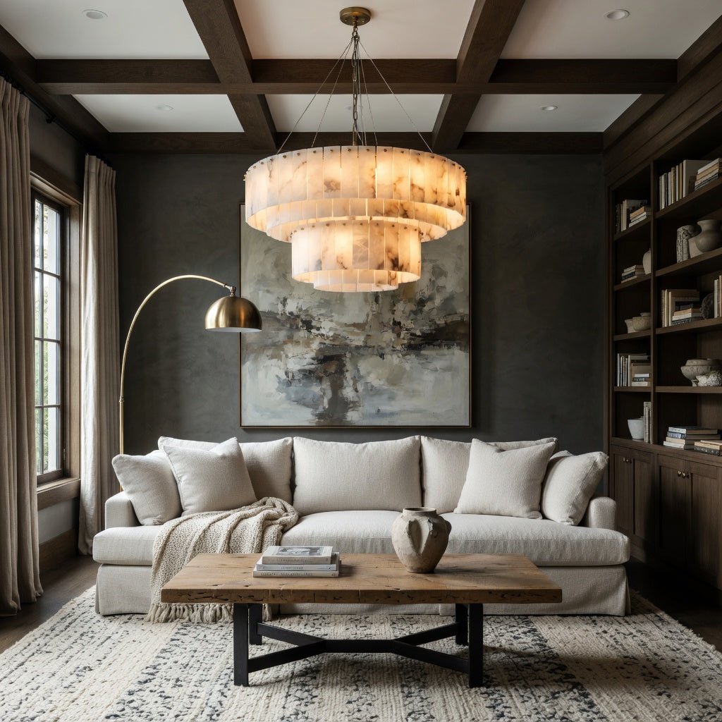 Oakley Layered Marble Chandelier - 31" - fovolighting