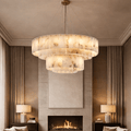 Oakley Layered Marble Chandelier - 39" - fovolighting