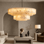 Oakley Layered Marble Chandelier - 39" - fovolighting
