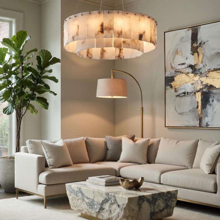 Oakley Layered Marble Chandelier - fovolighting