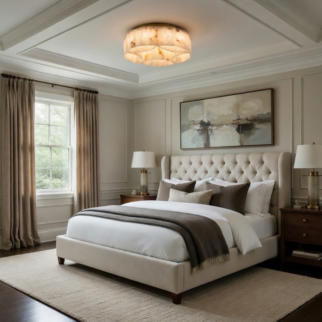 Oakley Layered Marble Flush Mount Chandelier - fovolighting