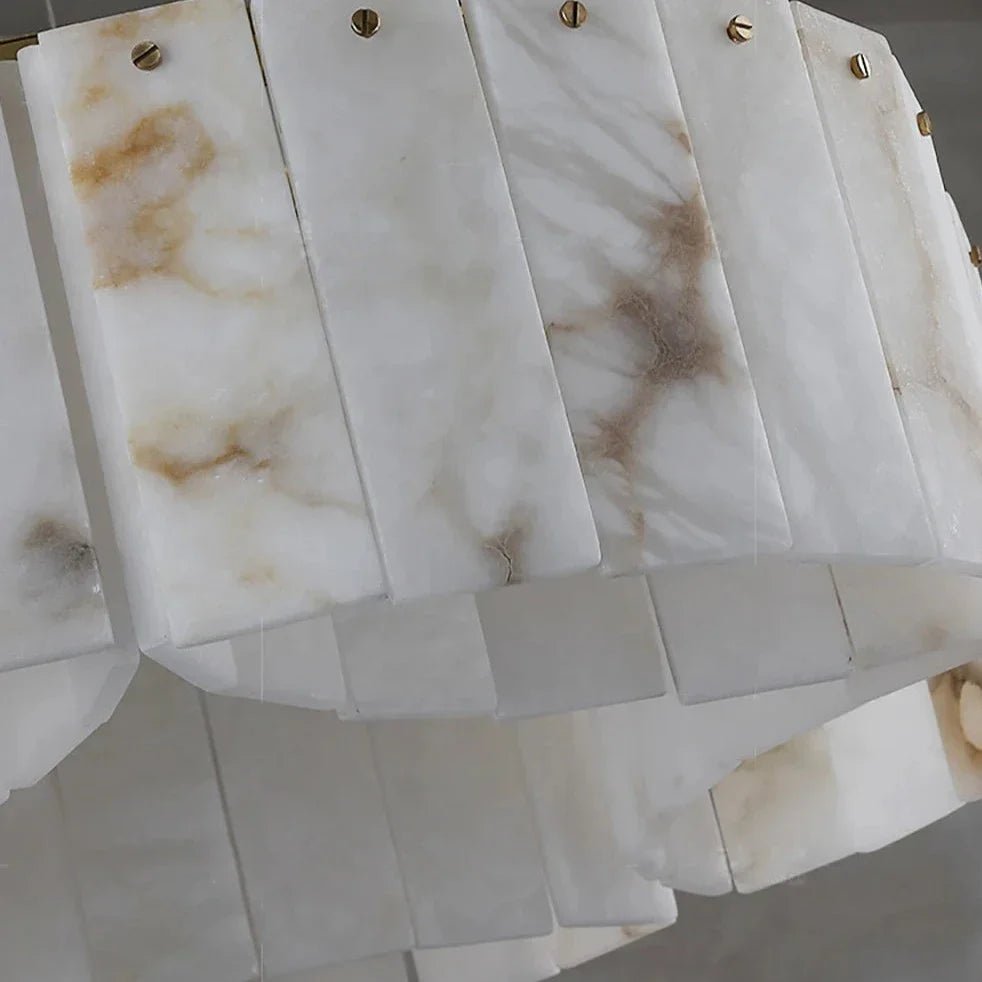 Oakley Layered Marble Flush Mount Chandelier - fovolighting