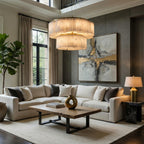 Oakley Two - Tier Layered Marble Chandelier - fovolighting