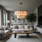 Oakley Two - Tier Layered Marble Chandelier - fovolighting