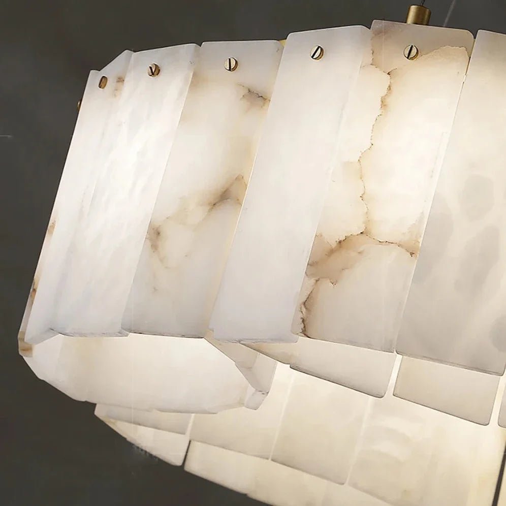 Oakley Two - Tier Layered Marble Chandelier - fovolighting