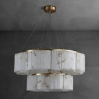 Oakley Two - Tier Layered Marble Chandelier - fovolighting