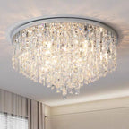 Oversize Luxury Flush Mount Crystal Chandelier for Living Room/Bedroom - fovolighting