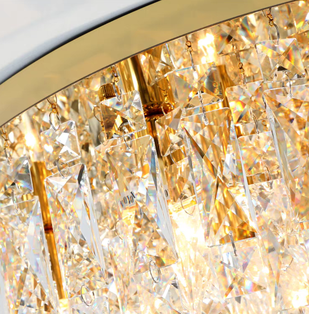 Oversize Luxury Flush Mount Crystal Chandelier for Living Room/Bedroom - fovolighting