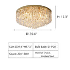 Oversize Luxury Flush Mount Crystal Chandelier for Living Room/Bedroom - fovolighting