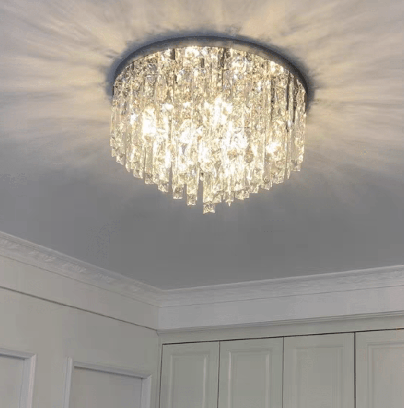 Oversize Luxury Flush Mount Crystal Chandelier for Living Room/Bedroom - fovolighting