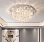 Oversize Luxury Flush Mount Crystal Chandelier for Living Room/Bedroom - fovolighting