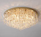 Oversize Luxury Flush Mount Crystal Chandelier for Living Room/Bedroom - fovolighting