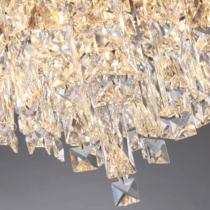 Oversize Luxury Flush Mount Crystal Chandelier for Living Room/Bedroom - fovolighting
