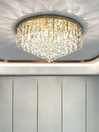 Oversize Luxury Flush Mount Crystal Chandelier for Living Room/Bedroom - fovolighting