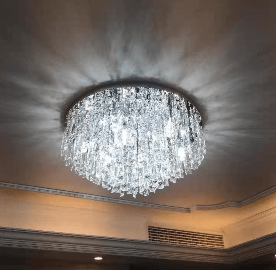 Oversize Luxury Flush Mount Crystal Chandelier for Living Room/Bedroom - fovolighting